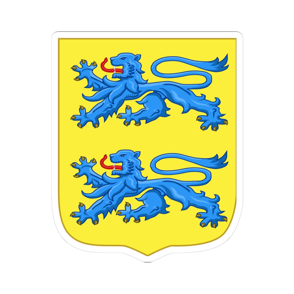 Armoiries Duché de Schleswig (Denmark) (Coat of Arms) STICKER Vinyl Kiss-Cut Decal