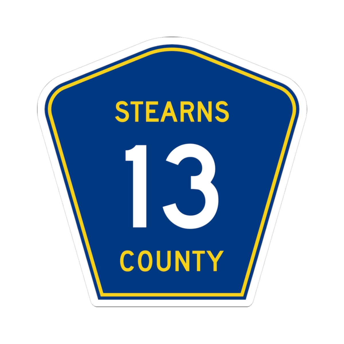 Stearns County Route 13 (Minnesota) (Road Sign) STICKER Vinyl Kiss-Cut Decal