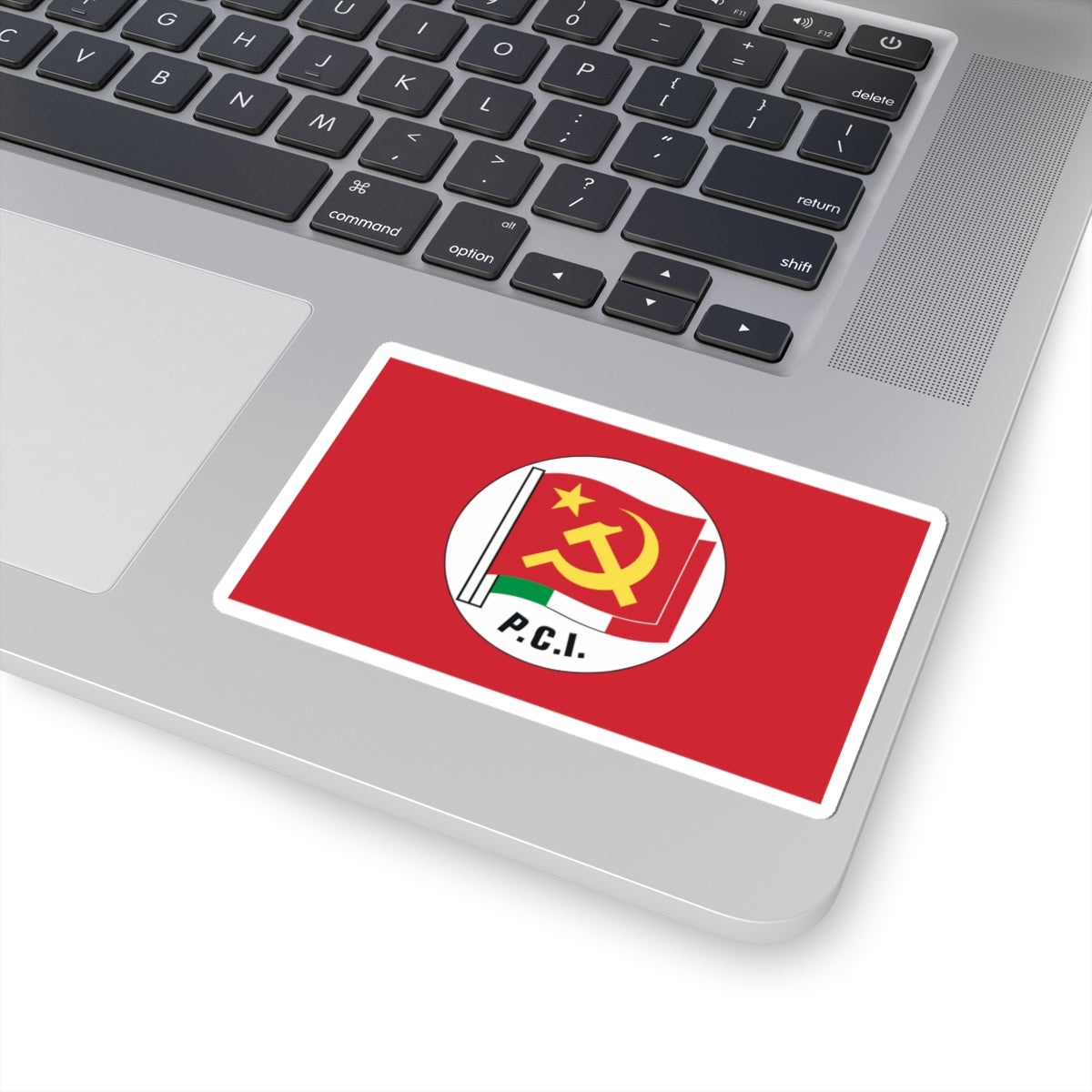 Flag of the Italian Communist Party variant (Italy) STICKER Vinyl Kiss-Cut Decal