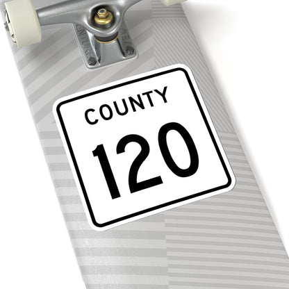 County 120 square (Minnesota) (Road Sign) STICKER Vinyl Kiss-Cut Decal