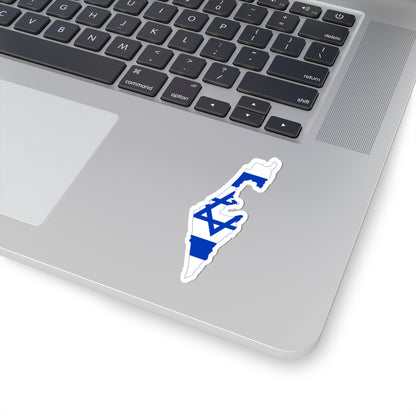 Flag-map of Israel precise boundaries (Israel) STICKER Vinyl Kiss-Cut Decal