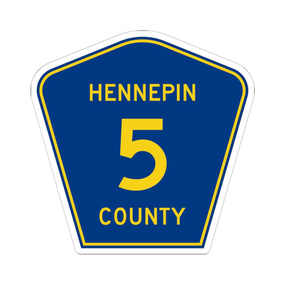 Hennepin County 5 (Minnesota) (Road Sign) STICKER Vinyl Kiss-Cut Decal