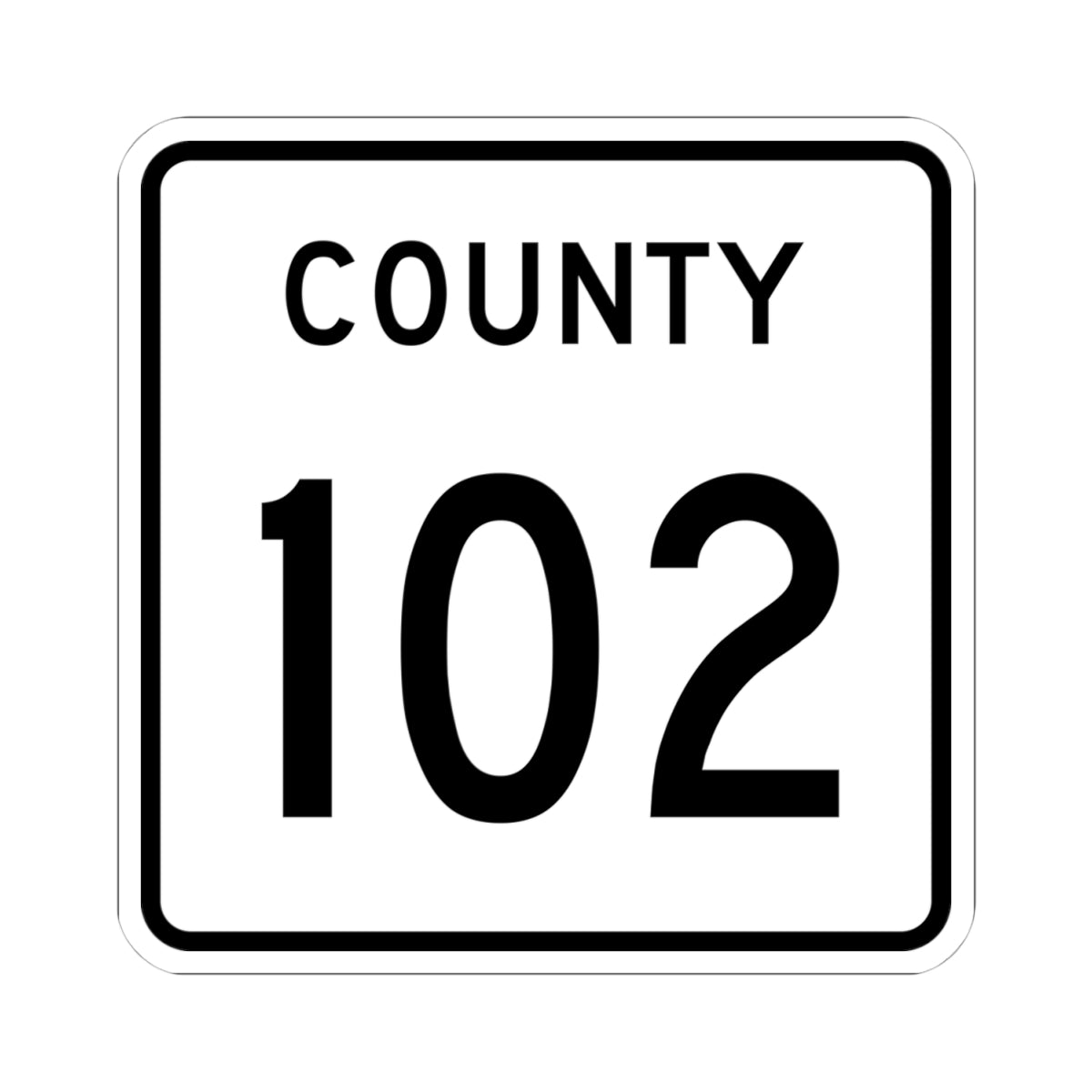 County 102 square (Minnesota) (Road Sign) STICKER Vinyl Kiss-Cut Decal