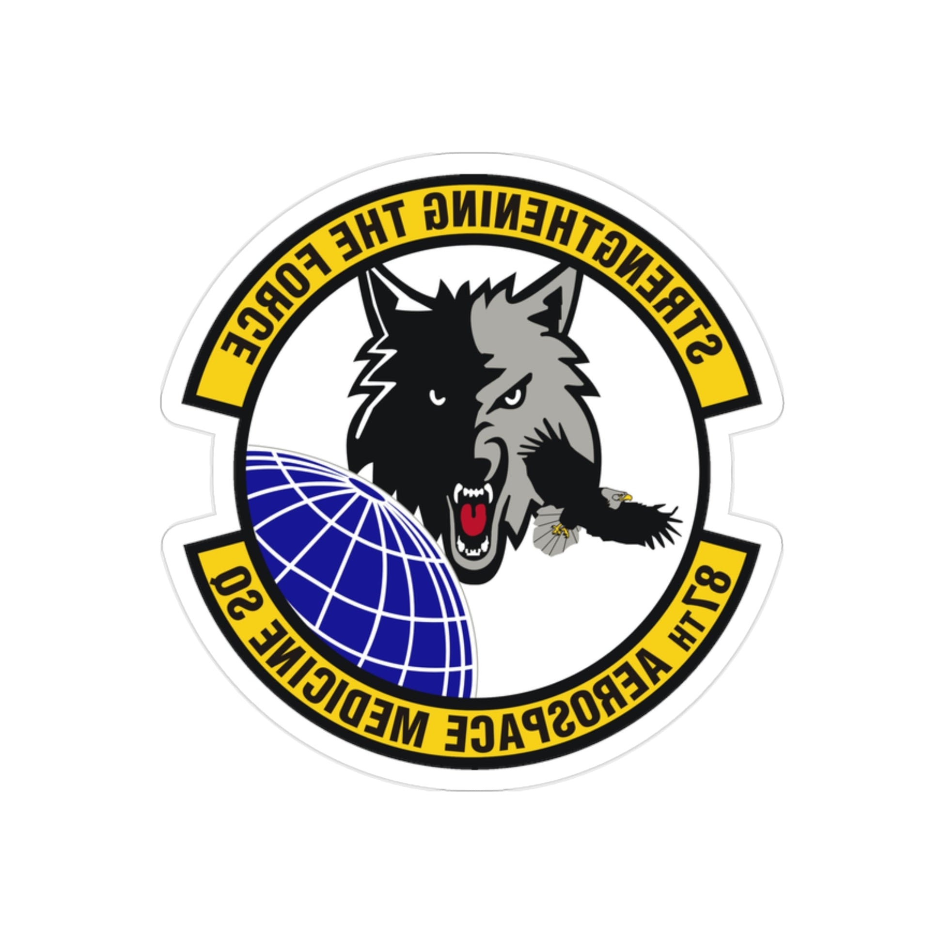 87th Aerospace Medicine Squadron (U.S. Air Force) REVERSE PRINT Transparent STICKER-2" × 2"-The Sticker Space