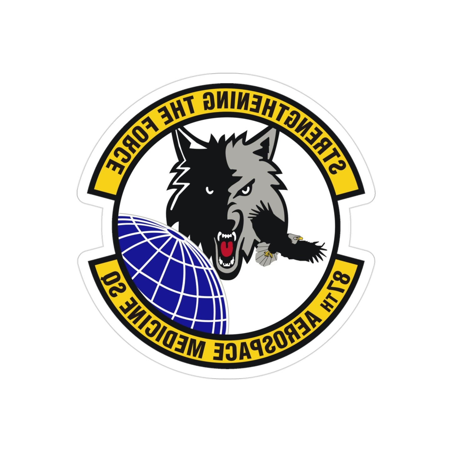 87th Aerospace Medicine Squadron (U.S. Air Force) REVERSE PRINT Transparent STICKER-3" × 3"-The Sticker Space