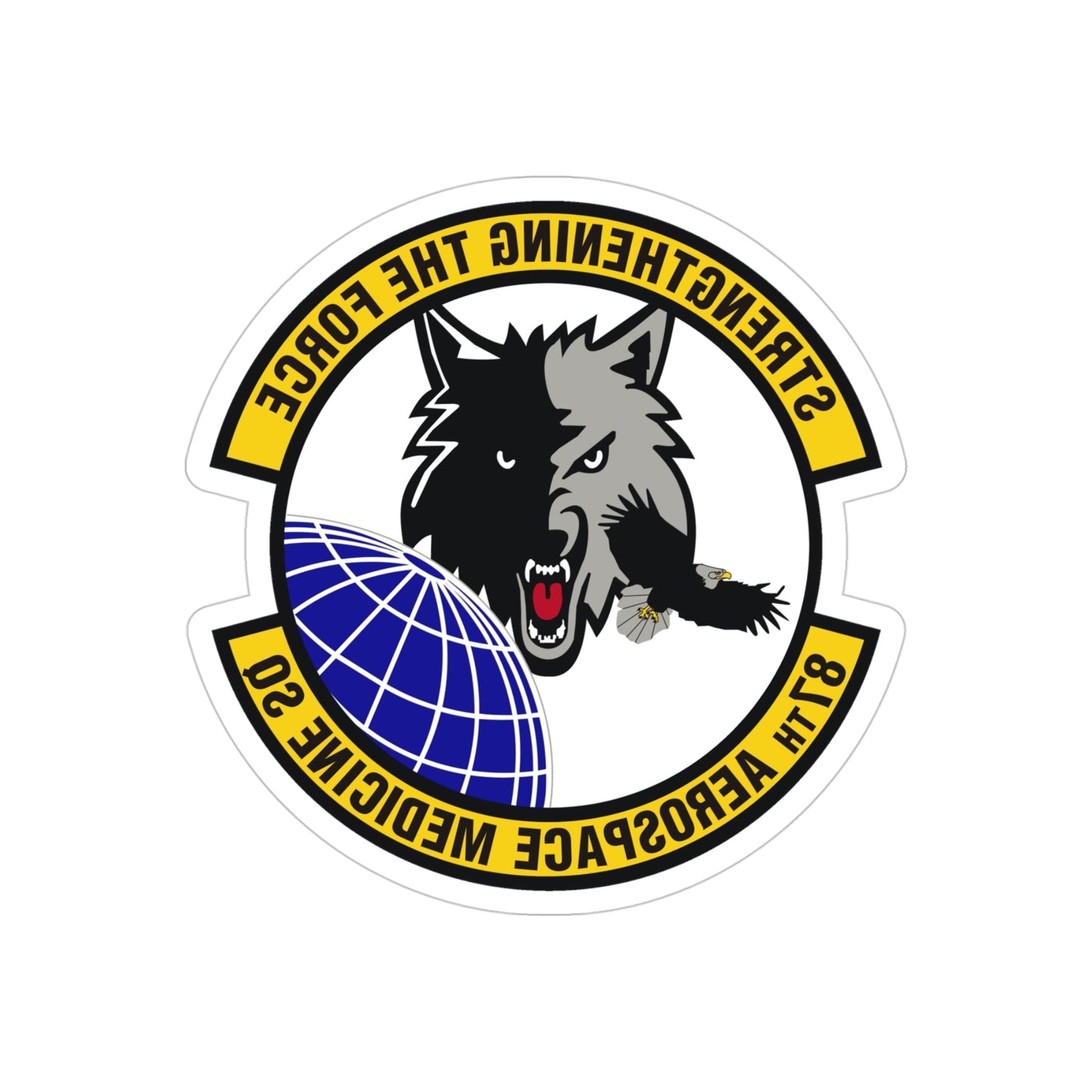 87th Aerospace Medicine Squadron (U.S. Air Force) REVERSE PRINT Transparent STICKER-4" × 4"-The Sticker Space