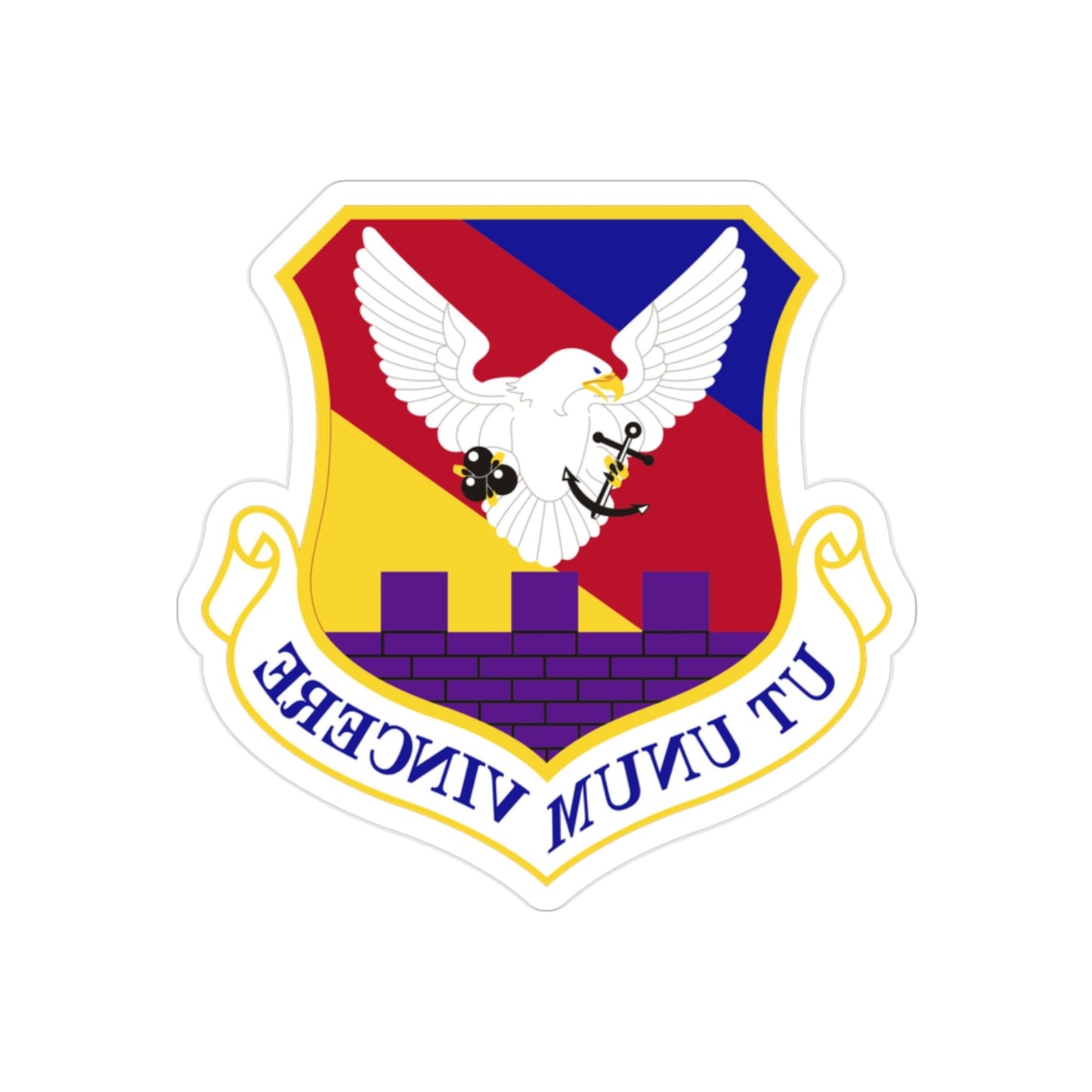 87th Airbase Wing (U.S. Air Force) REVERSE PRINT Transparent STICKER-2" × 2"-The Sticker Space