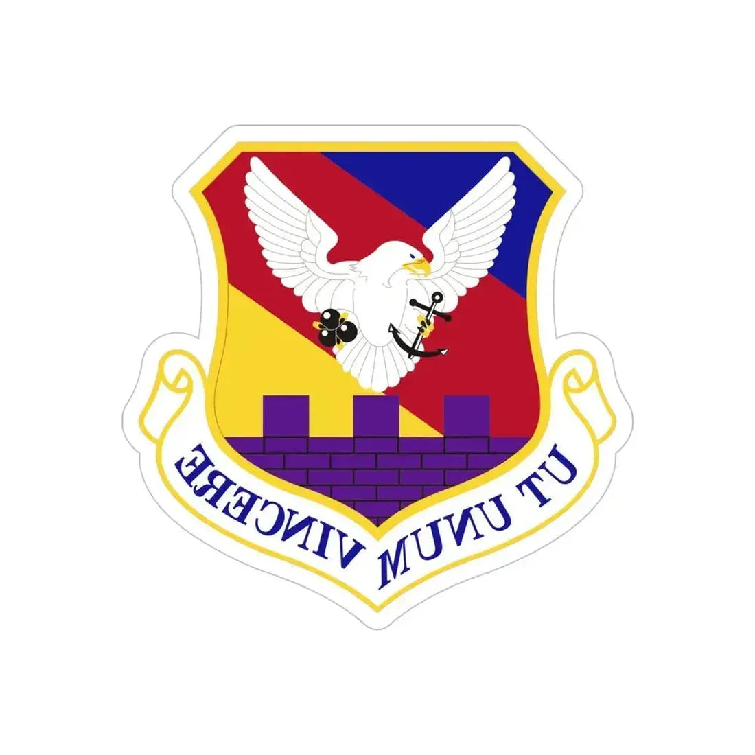 87th Airbase Wing (U.S. Air Force) REVERSE PRINT Transparent Die-Cut STICKER 5 Inch Die-Cut Transparent - The Sticker Space