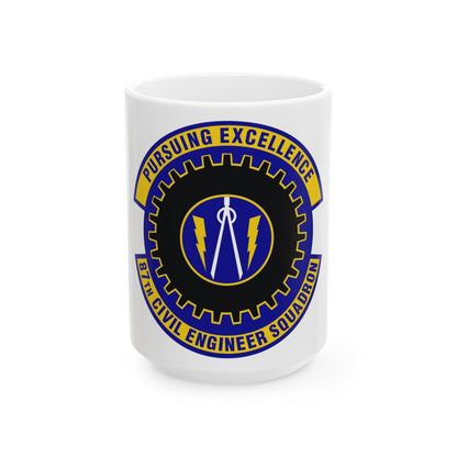 87th Civil Engineer Squadron (U.S. Air Force) White Coffee Mug-15oz-The Sticker Space