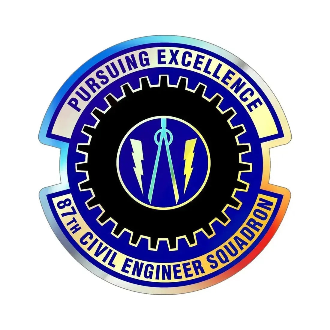 87th Civil Engineer Squadron (U.S. Air Force) Holographic STICKER Die-Cut Vinyl Decal - The Sticker Space