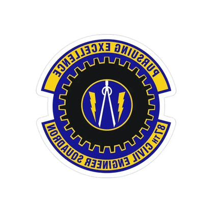 87th Civil Engineer Squadron (U.S. Air Force) REVERSE PRINT Transparent Die-Cut STICKER 2 Inch Die-Cut Transparent - The Sticker Space