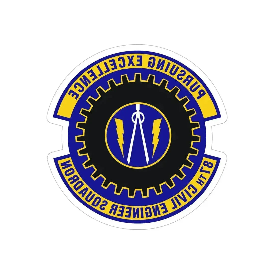87th Civil Engineer Squadron (U.S. Air Force) REVERSE PRINT Transparent Die-Cut STICKER - The Sticker Space