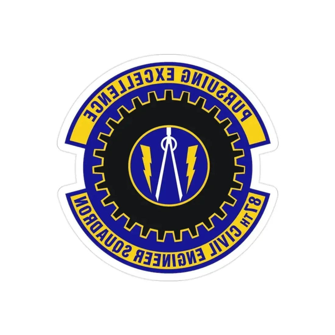 87th Civil Engineer Squadron (U.S. Air Force) REVERSE PRINT Transparent Die-Cut STICKER - The Sticker Space