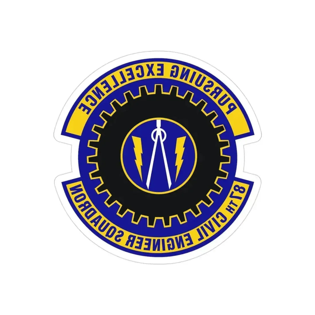 87th Civil Engineer Squadron (U.S. Air Force) REVERSE PRINT Transparent Die-Cut STICKER - The Sticker Space
