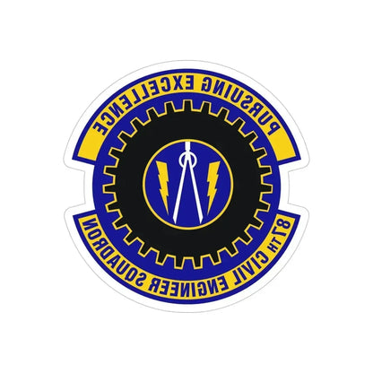 87th Civil Engineer Squadron (U.S. Air Force) REVERSE PRINT Transparent Die-Cut STICKER - The Sticker Space