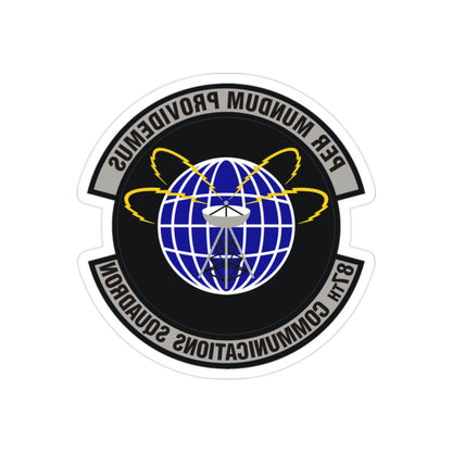 87th Communications Squadron (U.S. Air Force) REVERSE PRINT Transparent STICKER-2" × 2"-The Sticker Space