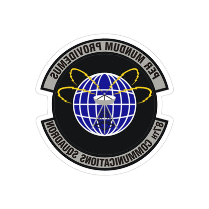 87th Communications Squadron (U.S. Air Force) REVERSE PRINT Transparent STICKER-3" × 3"-The Sticker Space