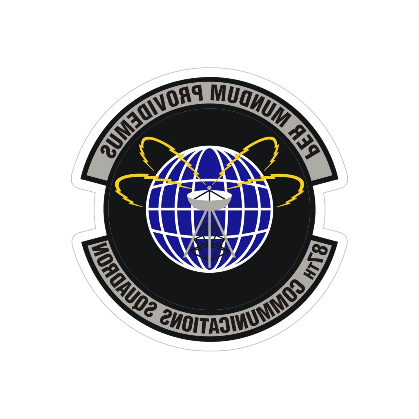 87th Communications Squadron (U.S. Air Force) REVERSE PRINT Transparent STICKER-4" × 4"-The Sticker Space