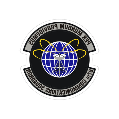 87th Communications Squadron (U.S. Air Force) REVERSE PRINT Transparent STICKER-4" × 4"-The Sticker Space