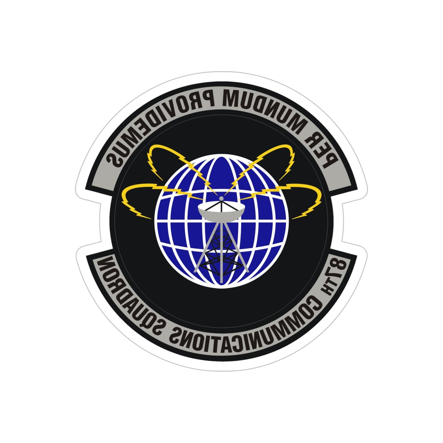 87th Communications Squadron (U.S. Air Force) REVERSE PRINT Transparent STICKER-5" × 5"-The Sticker Space