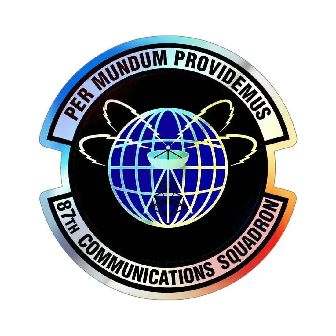 87th Communications Squadron (U.S. Air Force) Holographic STICKER Die-Cut Vinyl Decal 5 Inch Holographic - The Sticker Space