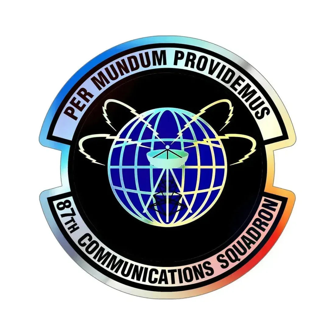 87th Communications Squadron (U.S. Air Force) Holographic STICKER Die-Cut Vinyl Decal 6 Inch Holographic - The Sticker Space