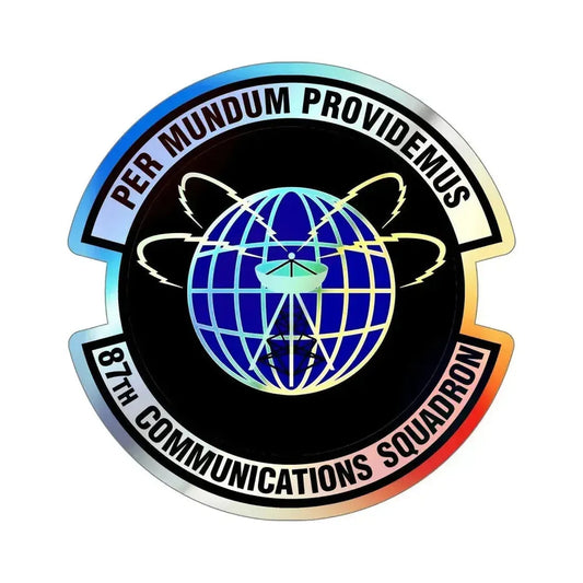 87th Communications Squadron (U.S. Air Force) Holographic STICKER Die-Cut Vinyl Decal 6 Inch Holographic - The Sticker Space