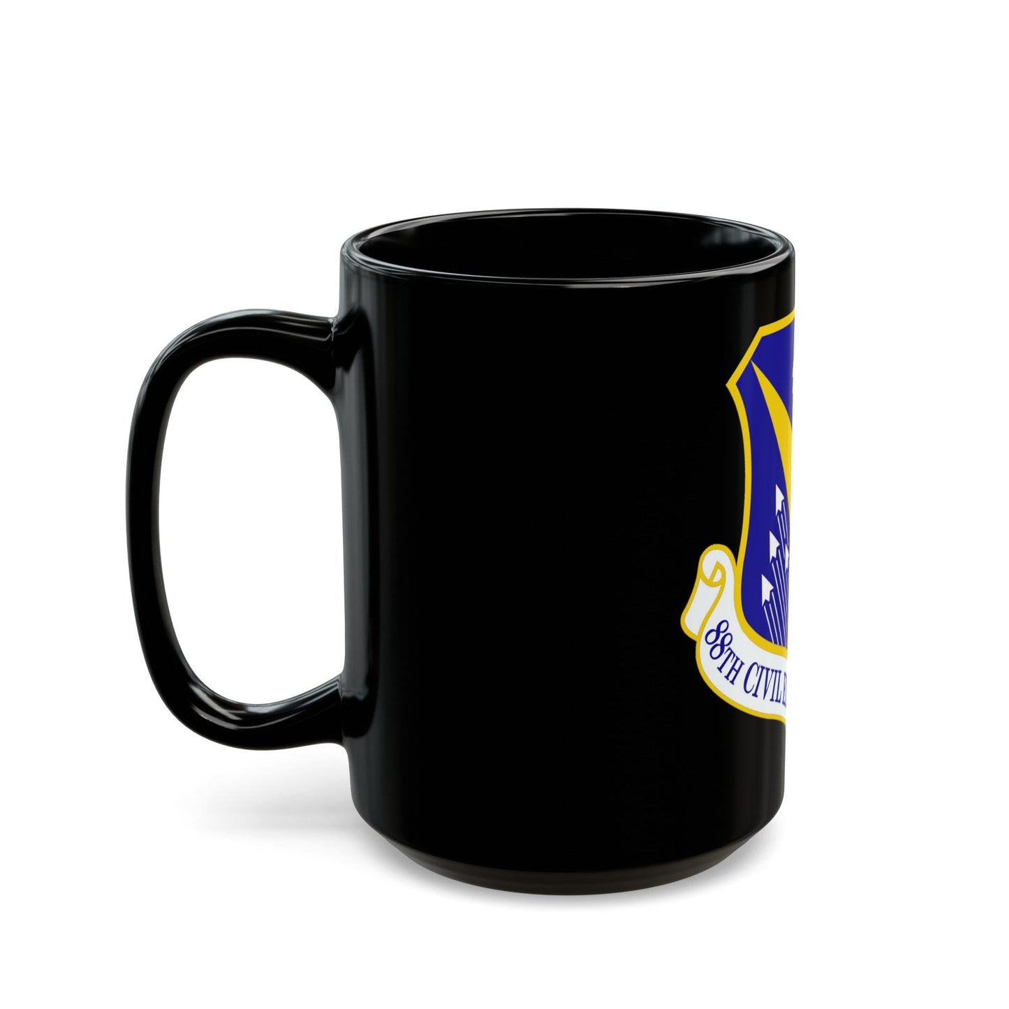 88 Civil Engineer Group AFMC (U.S. Air Force) Black Coffee Mug-The Sticker Space