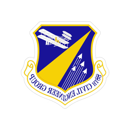 88 Civil Engineer Group AFMC (U.S. Air Force) REVERSE PRINT Transparent STICKER-3" × 3"-The Sticker Space