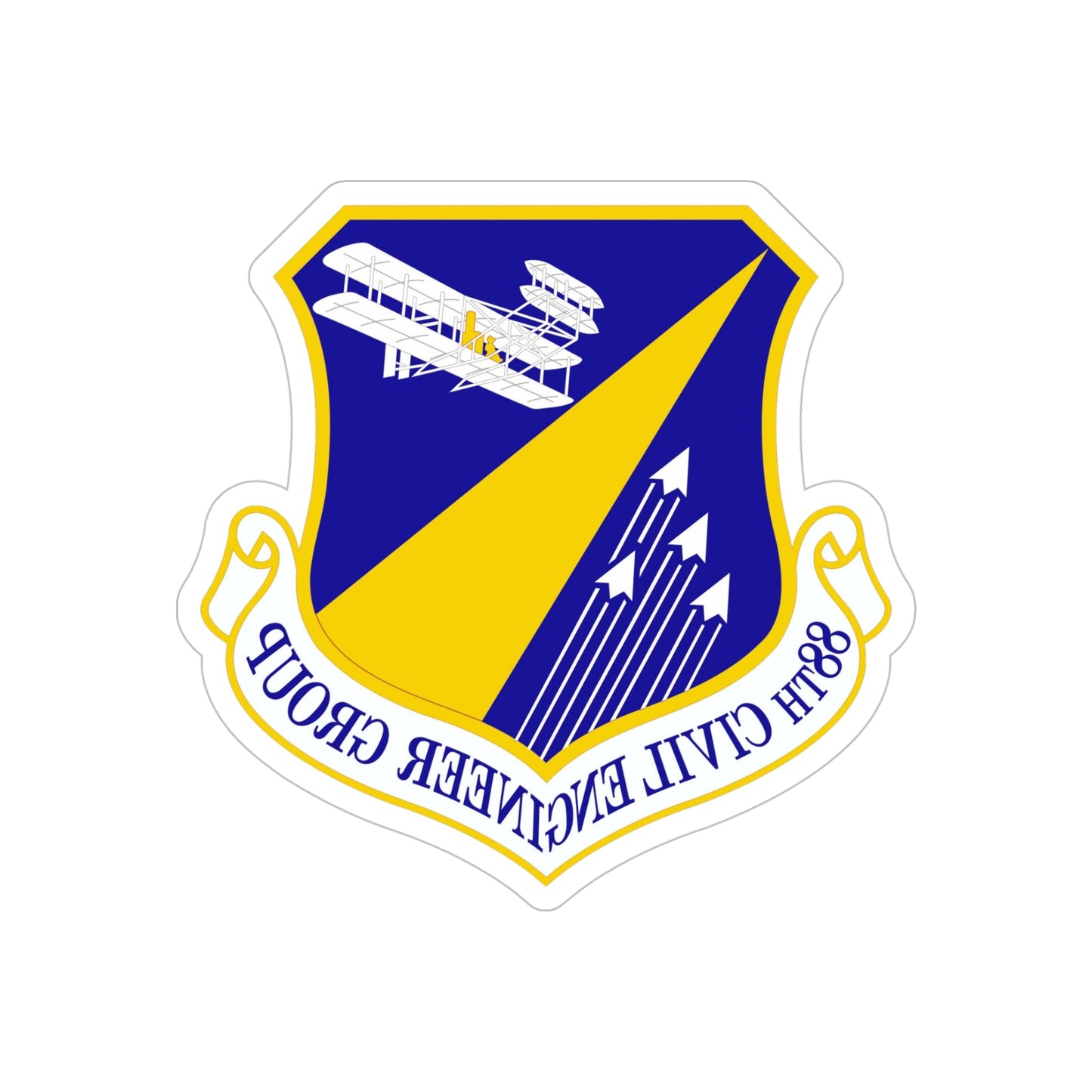 88 Civil Engineer Group AFMC (U.S. Air Force) REVERSE PRINT Transparent STICKER-5" × 5"-The Sticker Space