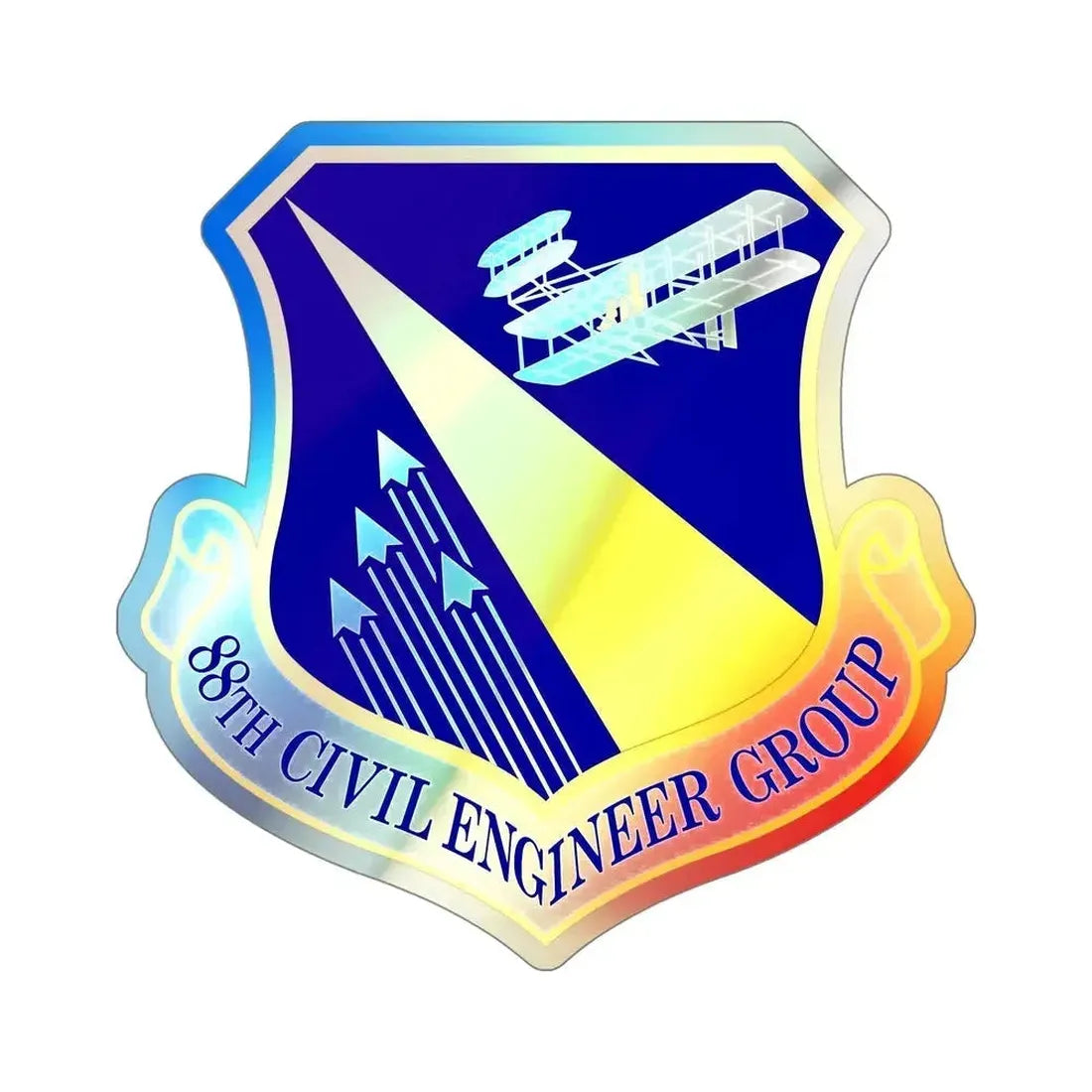 88 Civil Engineer Group AFMC (U.S. Air Force) Holographic STICKER Die-Cut Vinyl Decal 5 Inch Holographic - The Sticker Space