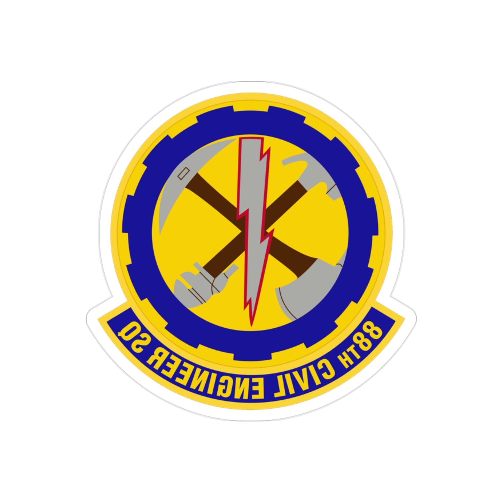 88 Civil Engineer Squadron AFMC (U.S. Air Force) REVERSE PRINT Transparent STICKER-2" × 2"-The Sticker Space