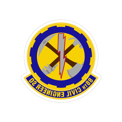 88 Civil Engineer Squadron AFMC (U.S. Air Force) REVERSE PRINT Transparent STICKER-3" × 3"-The Sticker Space