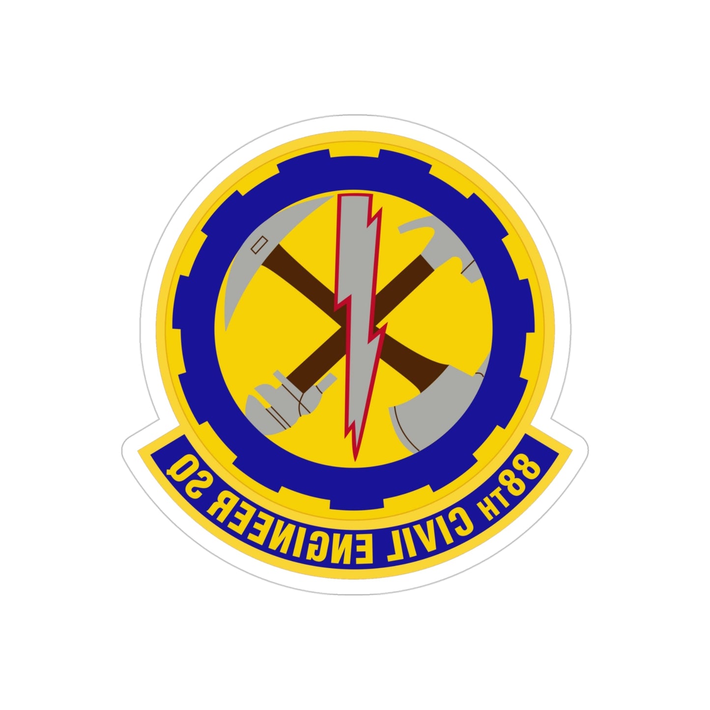 88 Civil Engineer Squadron AFMC (U.S. Air Force) REVERSE PRINT Transparent STICKER-4" × 4"-The Sticker Space