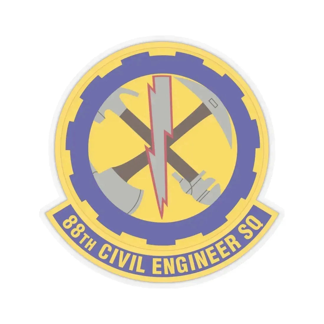 88 Civil Engineer Squadron AFMC (U.S. Air Force) STICKER Vinyl Kiss-Cut Decal 4 Inch Transparent - The Sticker Space