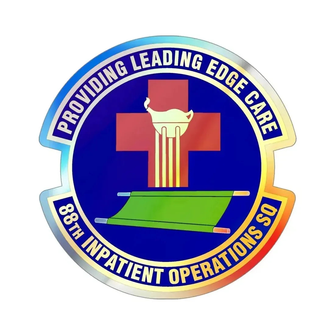 88 Inpatient Operations Squadron AFMC (U.S. Air Force) Holographic STICKER Die-Cut Vinyl Decal 4 Inch Holographic - The Sticker Space