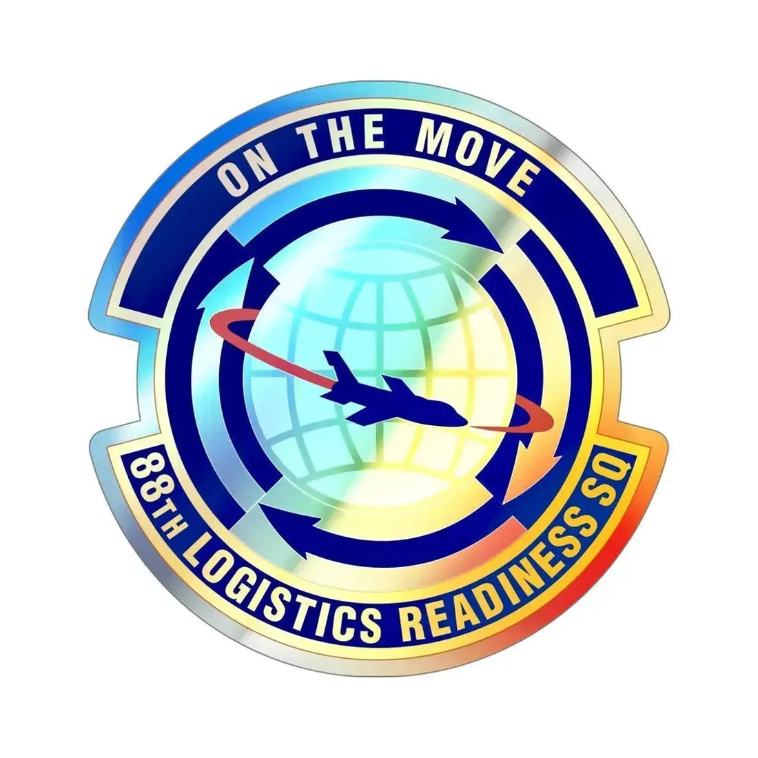 88 Logistics Readiness Squadron AFMC (U.S. Air Force) Holographic STICKER Die-Cut Vinyl Decal 5 Inch Holographic - The Sticker Space