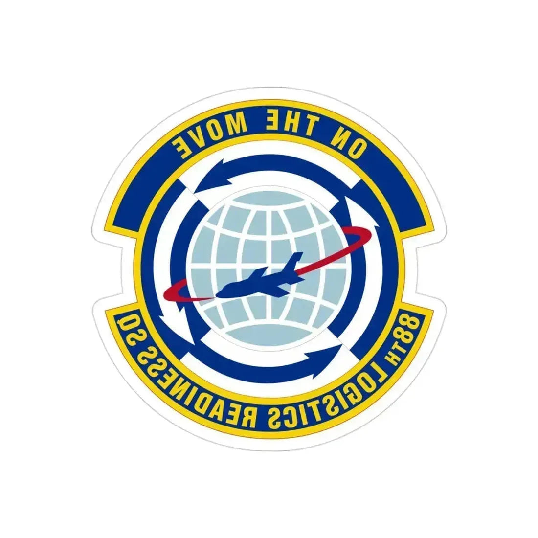 88 Logistics Readiness Squadron AFMC (U.S. Air Force) REVERSE PRINT Transparent Die-Cut STICKER 3 Inch Die-Cut Transparent - The Sticker Space