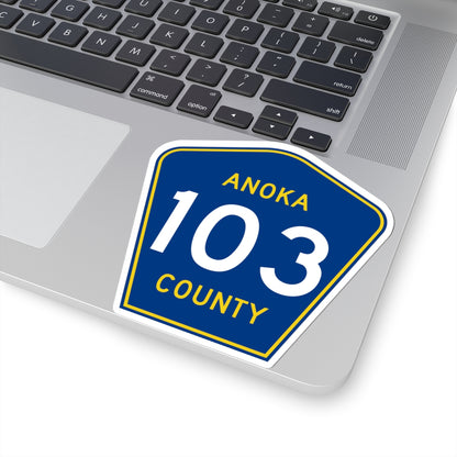 Anoka County 103 (Minnesota) (Road Sign) STICKER Vinyl Kiss-Cut Decal