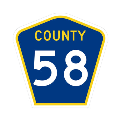 County 58 MN (Minnesota) (Road Sign) STICKER Vinyl Kiss-Cut Decal