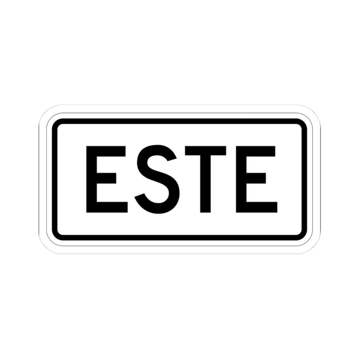 East plate small es (Puerto Rico) (Road Sign) STICKER Vinyl Kiss-Cut Decal