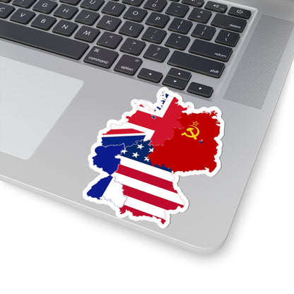 Flag-map of the allied-occupied Germany (Germany) STICKER Vinyl Kiss-Cut Decal