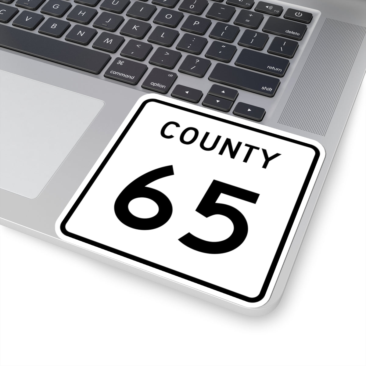 County 65 square (Minnesota) (Road Sign) STICKER Vinyl Kiss-Cut Decal