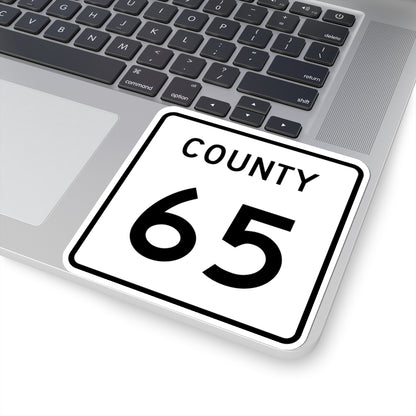 County 65 square (Minnesota) (Road Sign) STICKER Vinyl Kiss-Cut Decal
