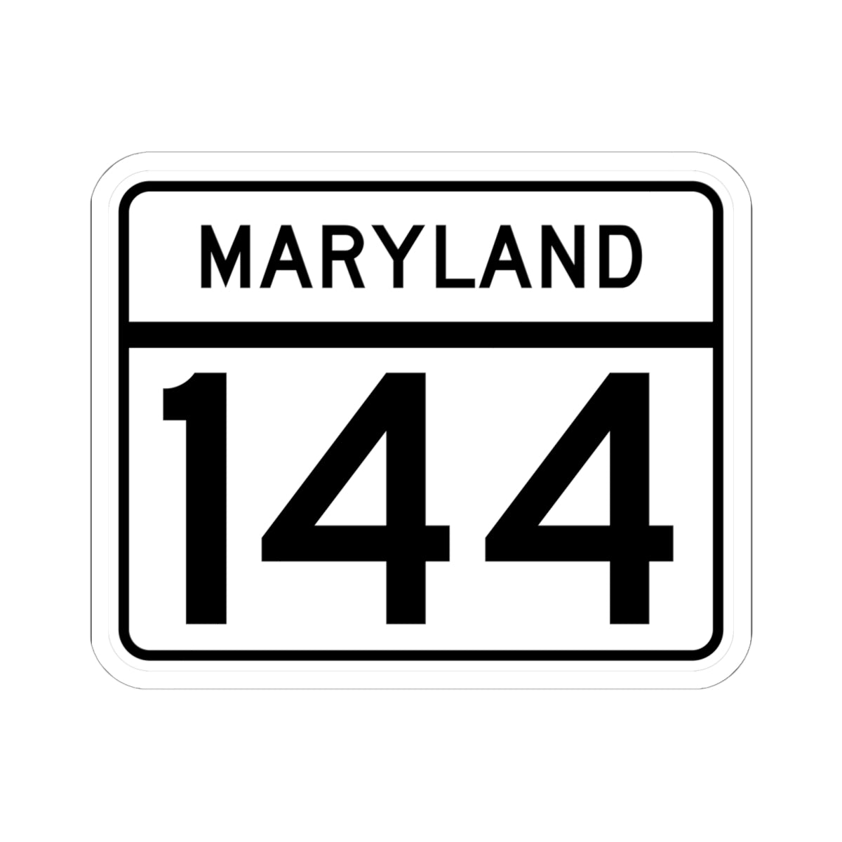 MD Route 144 (Maryland) (Road Sign) STICKER Vinyl Kiss-Cut Decal