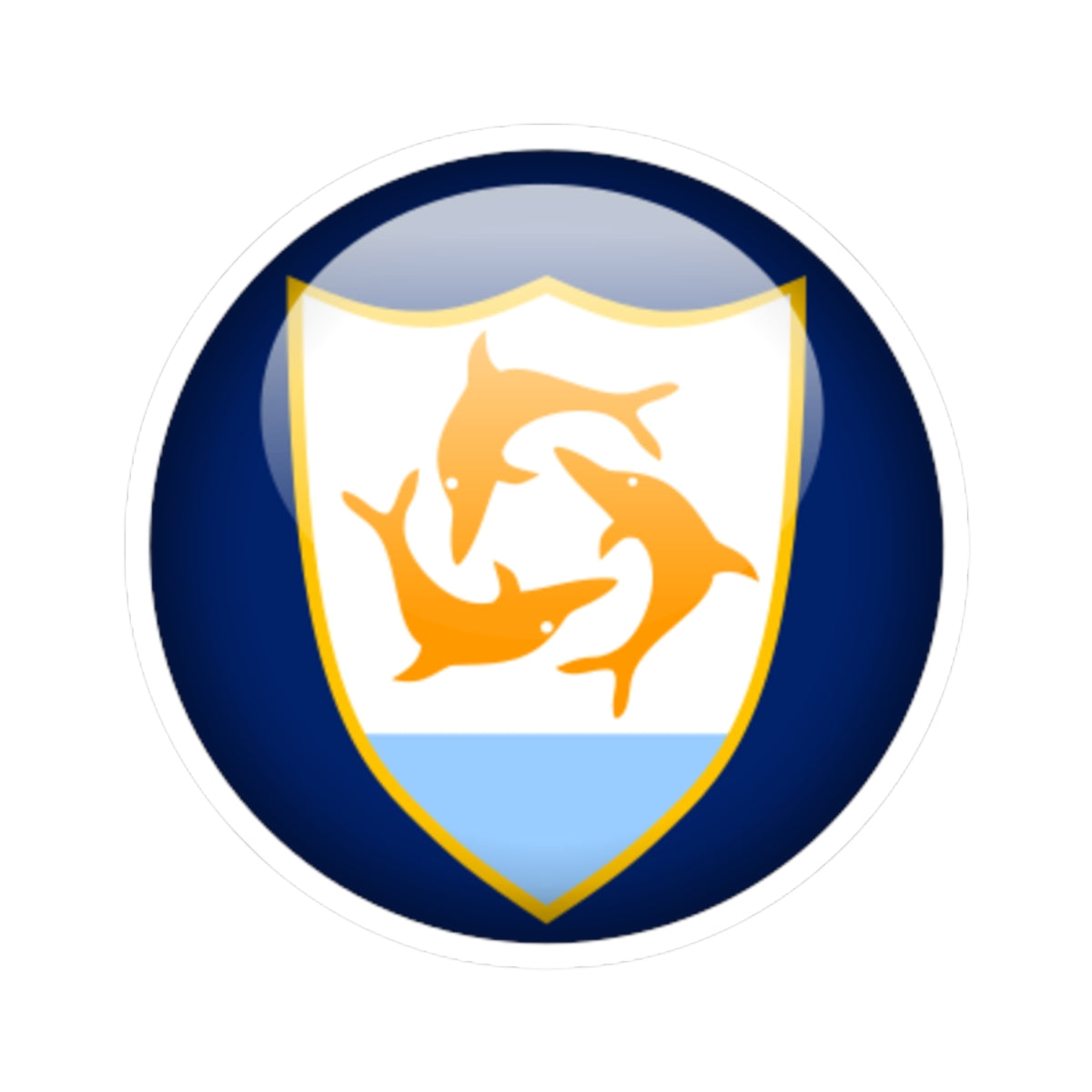 Flag orb Anguilla (United Kingdom) STICKER Vinyl Kiss-Cut Decal
