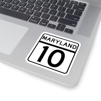 MD Route 10 (Maryland) (Road Sign) STICKER Vinyl Kiss-Cut Decal