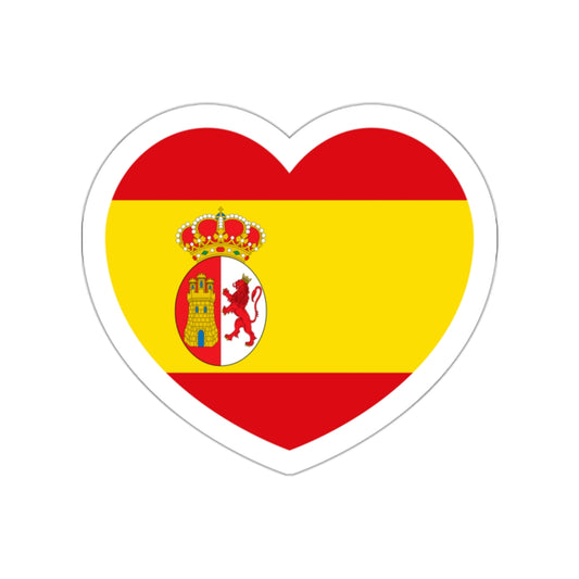 Heart Flag of Spain 1785-1873, 1875-1931 - STICKER Vinyl Die-Cut Decal