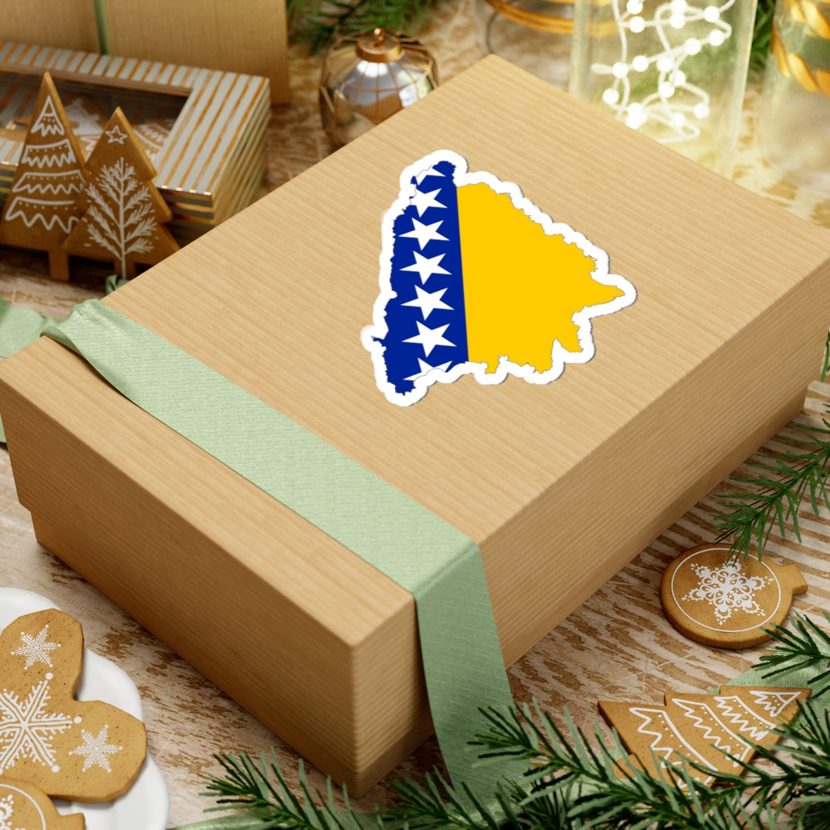 Bosnia and Herzegovina-Flagmap (Bosnia and Herzegovina) STICKER Vinyl Kiss-Cut Decal