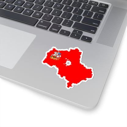 Flag-map of Moscow Oblast 1997-2011 (Russia) STICKER Vinyl Kiss-Cut Decal